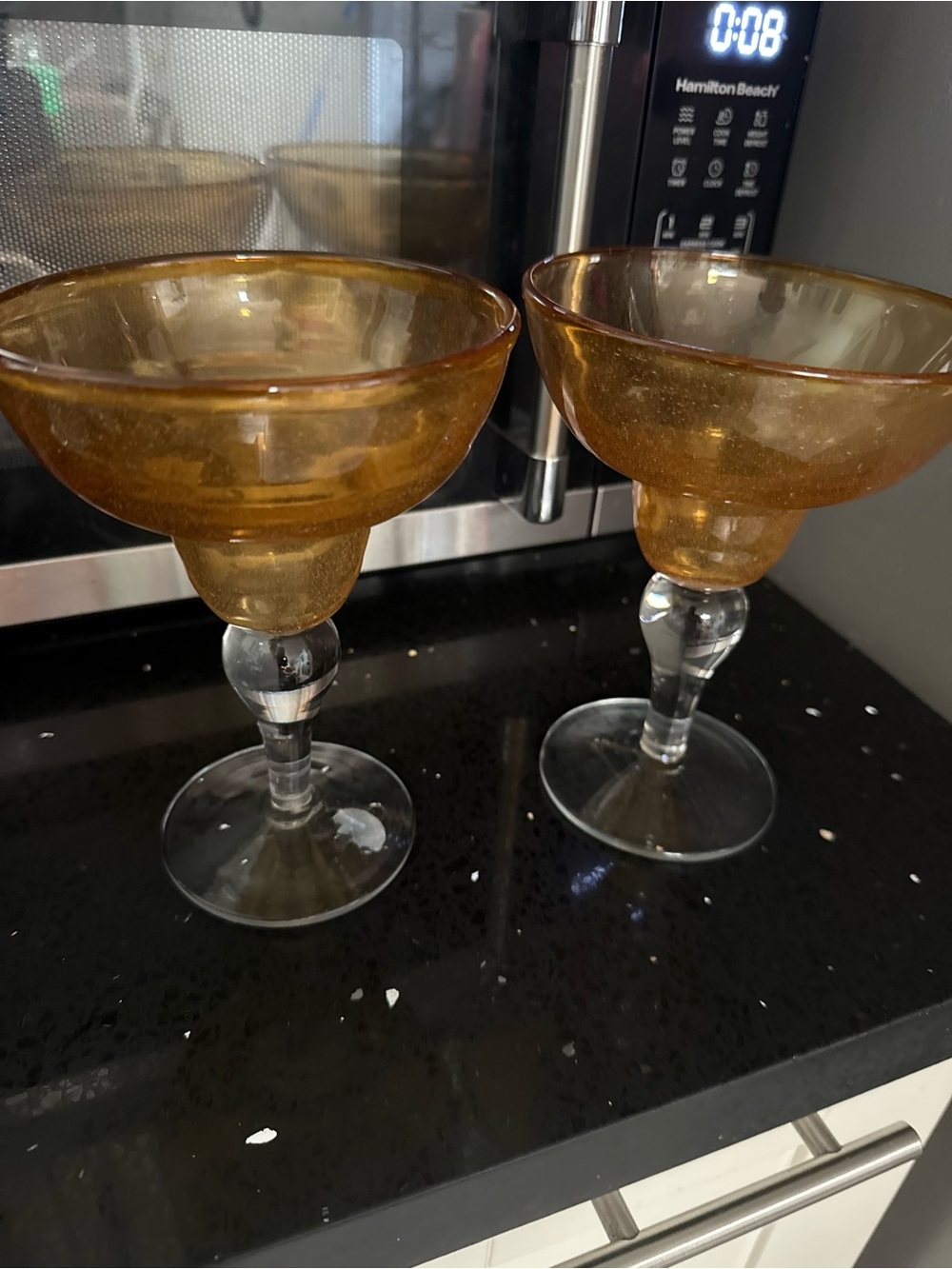 Amber Glass Margarita Coupes - Set of 2